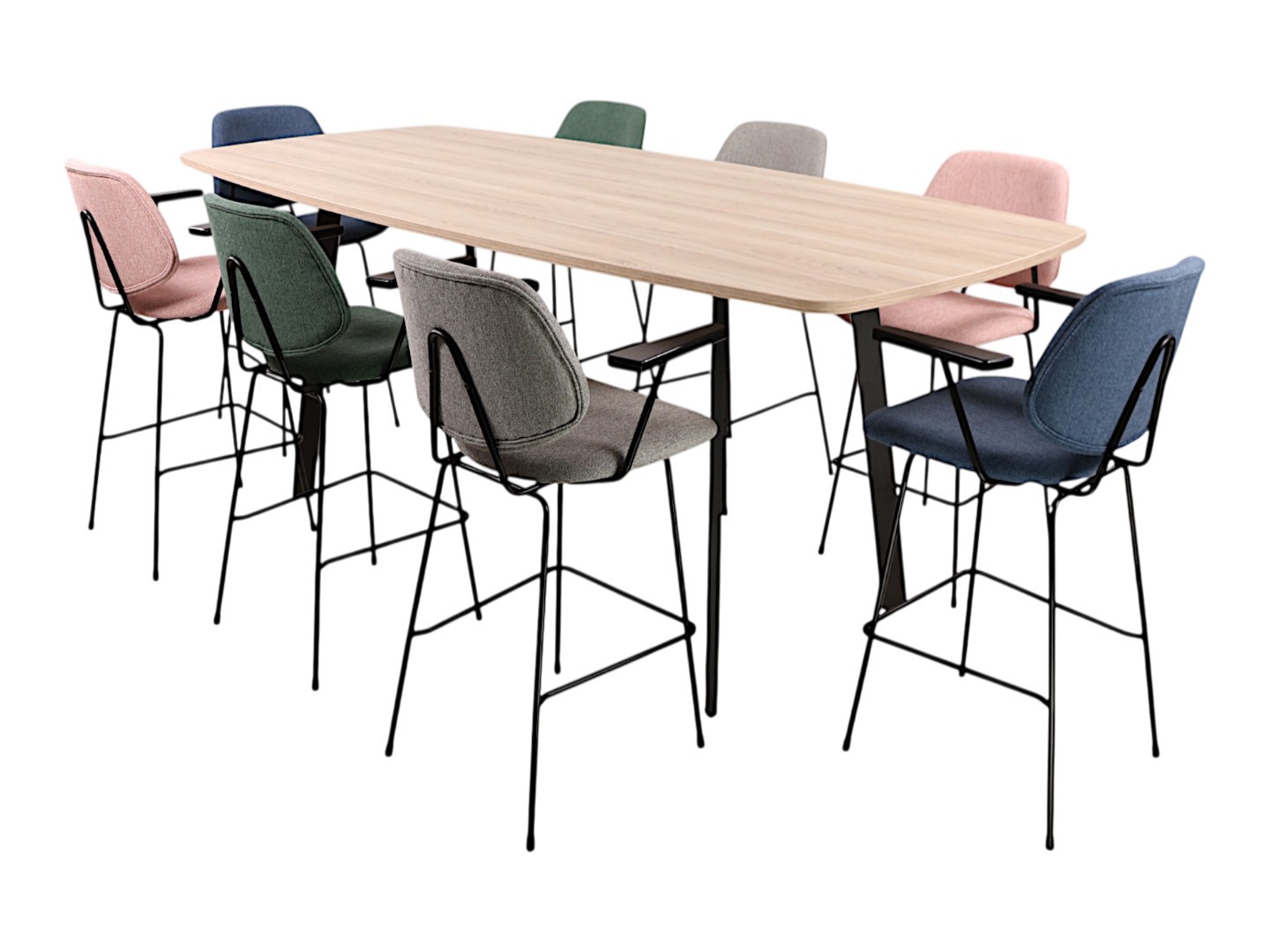 Hoge kantinetafel MAYA Ovaal bootvormig