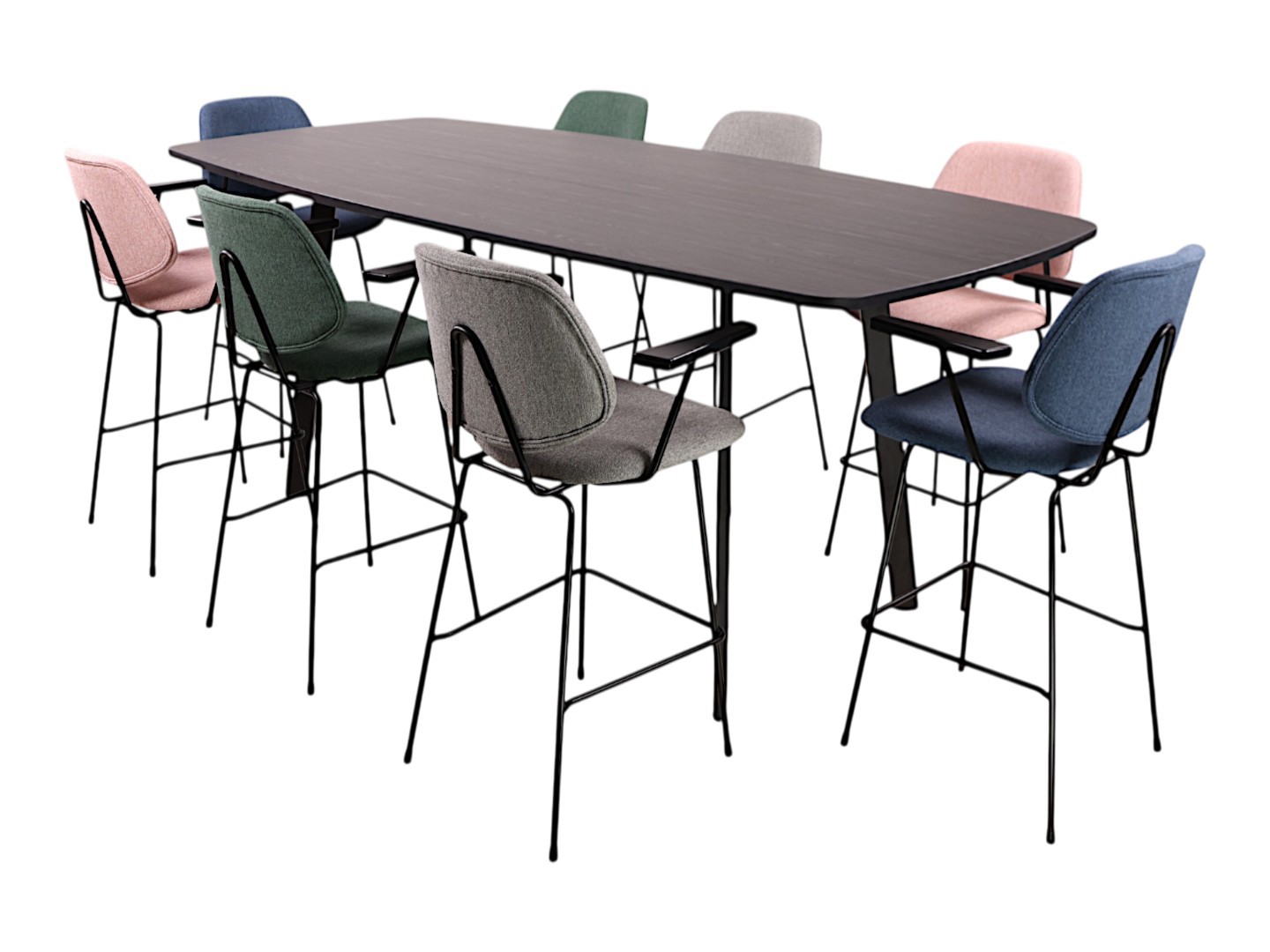 Hoge kantinetafel MAYA Ovaal bootvormig