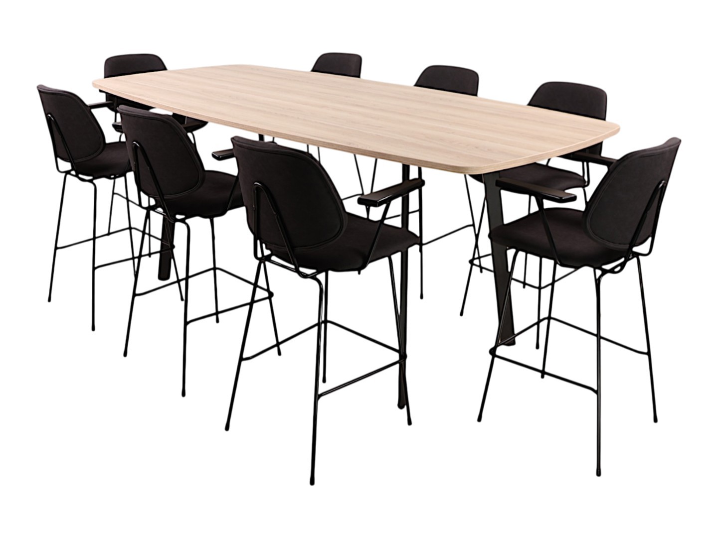 Hoge tafel MAYA bootvormig ovaal 220