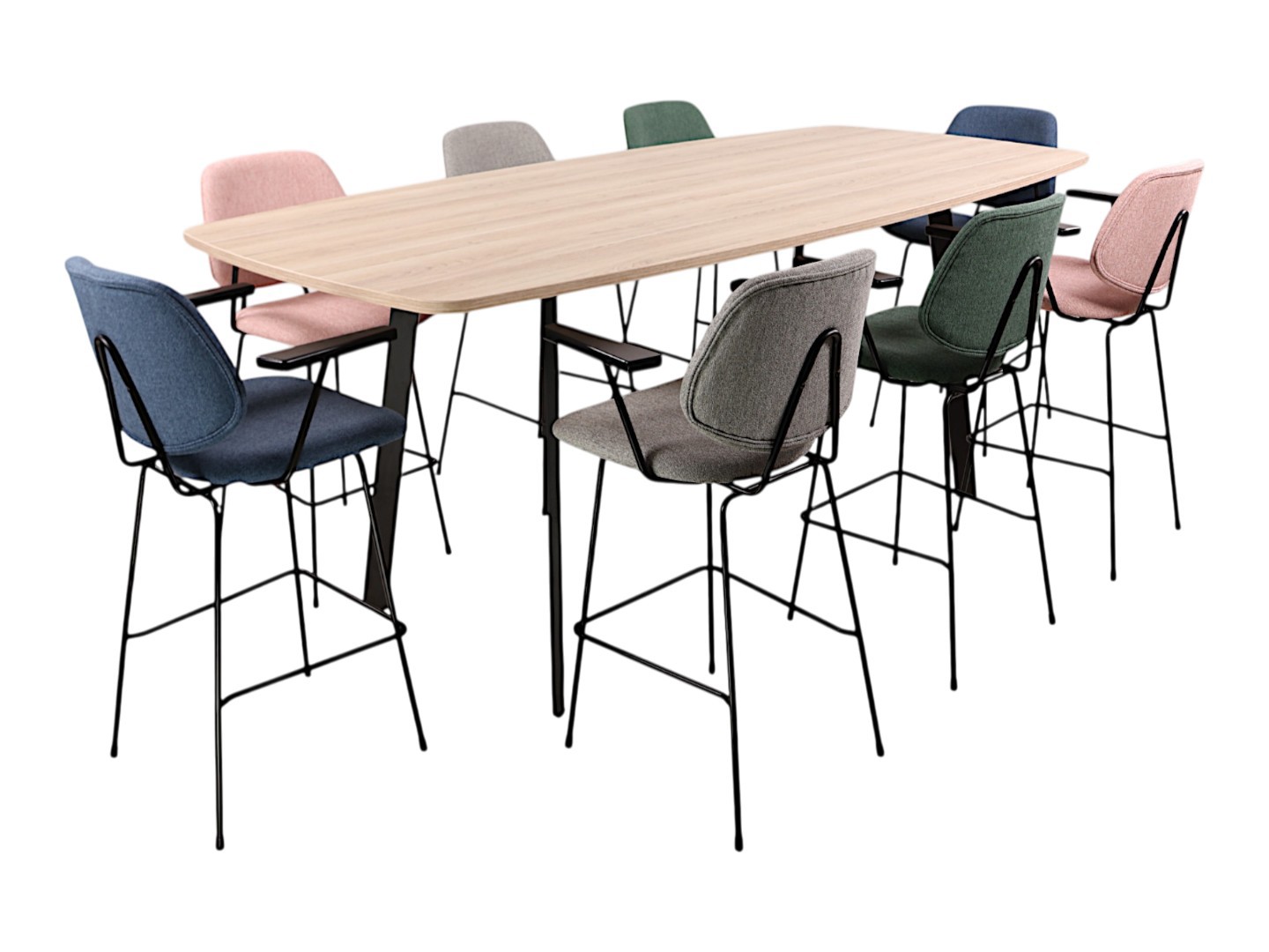 Hoge tafel MAYA bootvormig ovaal 260