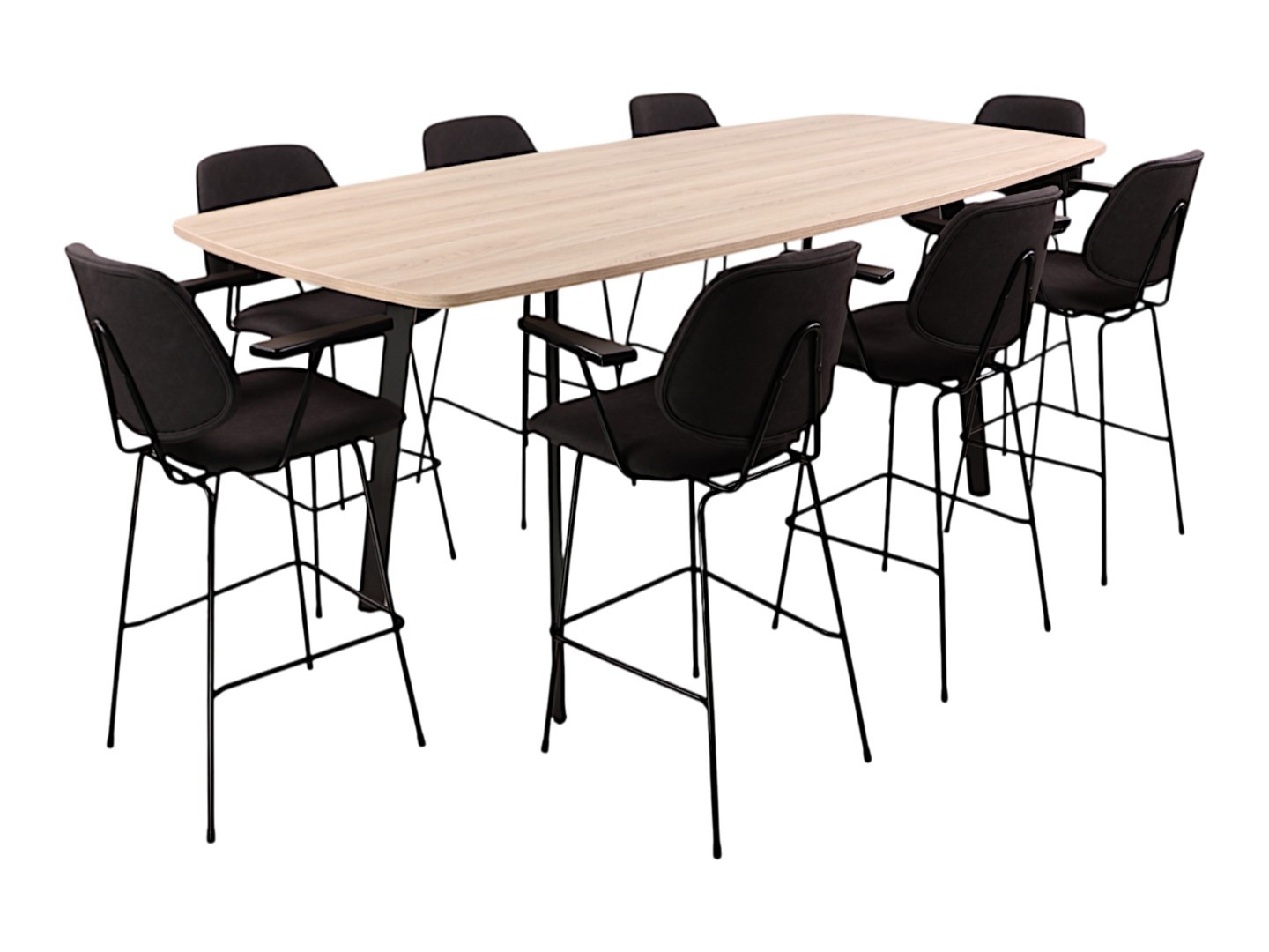 Hoge bootvormig ovale tafel MAYA bootvormig ovaal