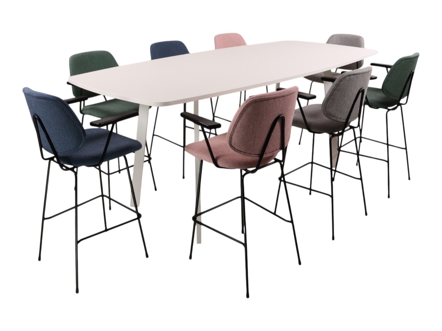 Hoge bootvormig ovale tafel MAYA bootvormig ovaal