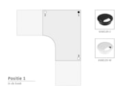 Kabeldoorvoergat 60 mm met dop voor een hoekbureau