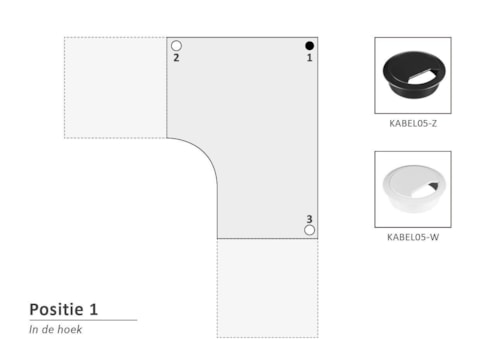 Kabeldoorvoergat 60 mm met dop Pos. 1 Kabeldoorvoergat 60 mm met dop Pos. 1