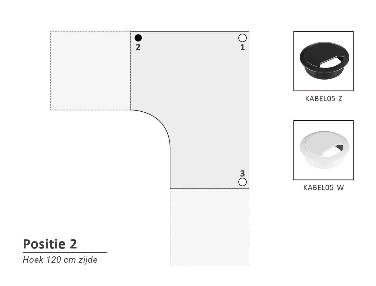 Kabeldoorvoergat 60 mm met dop Pos. 2