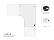 Kabeldoorvoergat 60 mm met dop voor een hoekbureau