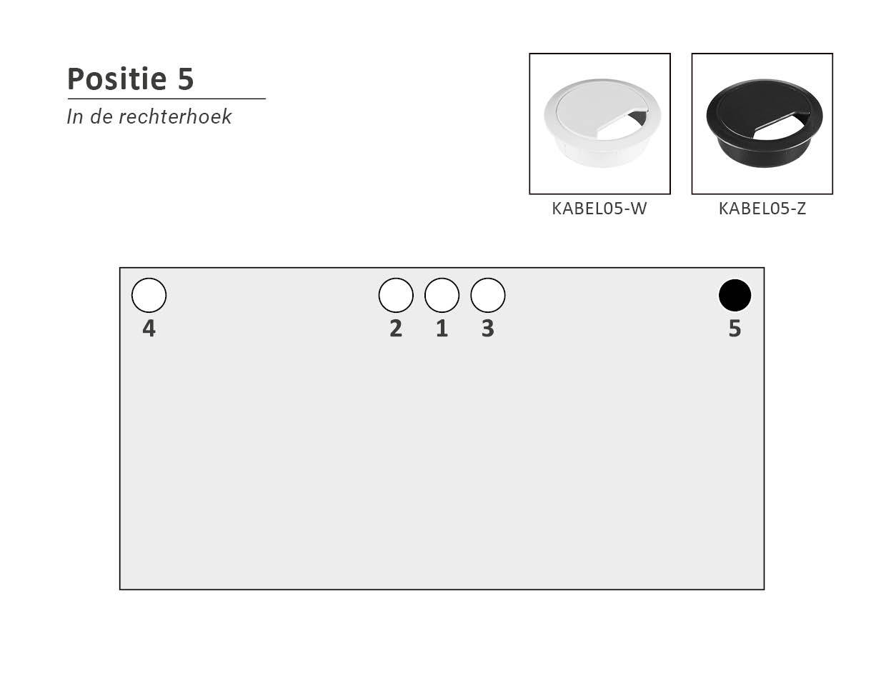 Kabeldoorvoergat 60 mm met dop Pos. 5