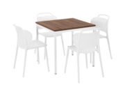 Kantinetafel PRIME Wit Cognac walnoten