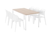 Kantinetafel PRIME Wit Scandinavisch Eiken