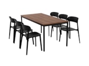 Kantinetafel PRIME Zwart Cognac Walnoten