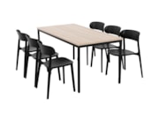 Kantinetafel PRIME Zwart Scandinavisch Eiken