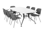 Luxe bootvormige vergadertafel SIGN 220x110 cm