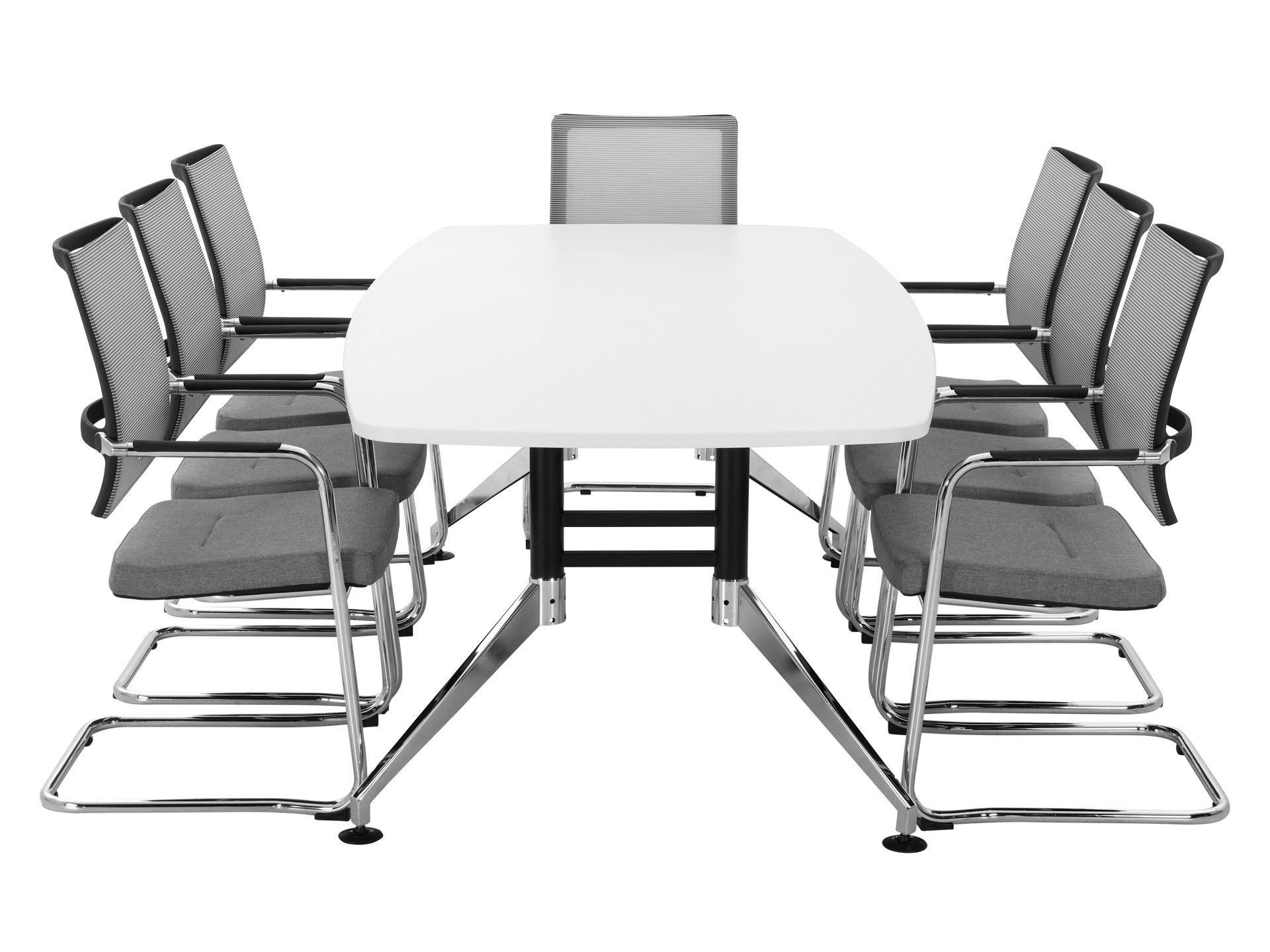 Luxe bootvormige vergadertafel SIGN 220x110 cm