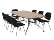 Luxe bootvormige vergadertafel SIGN 220x110 cm