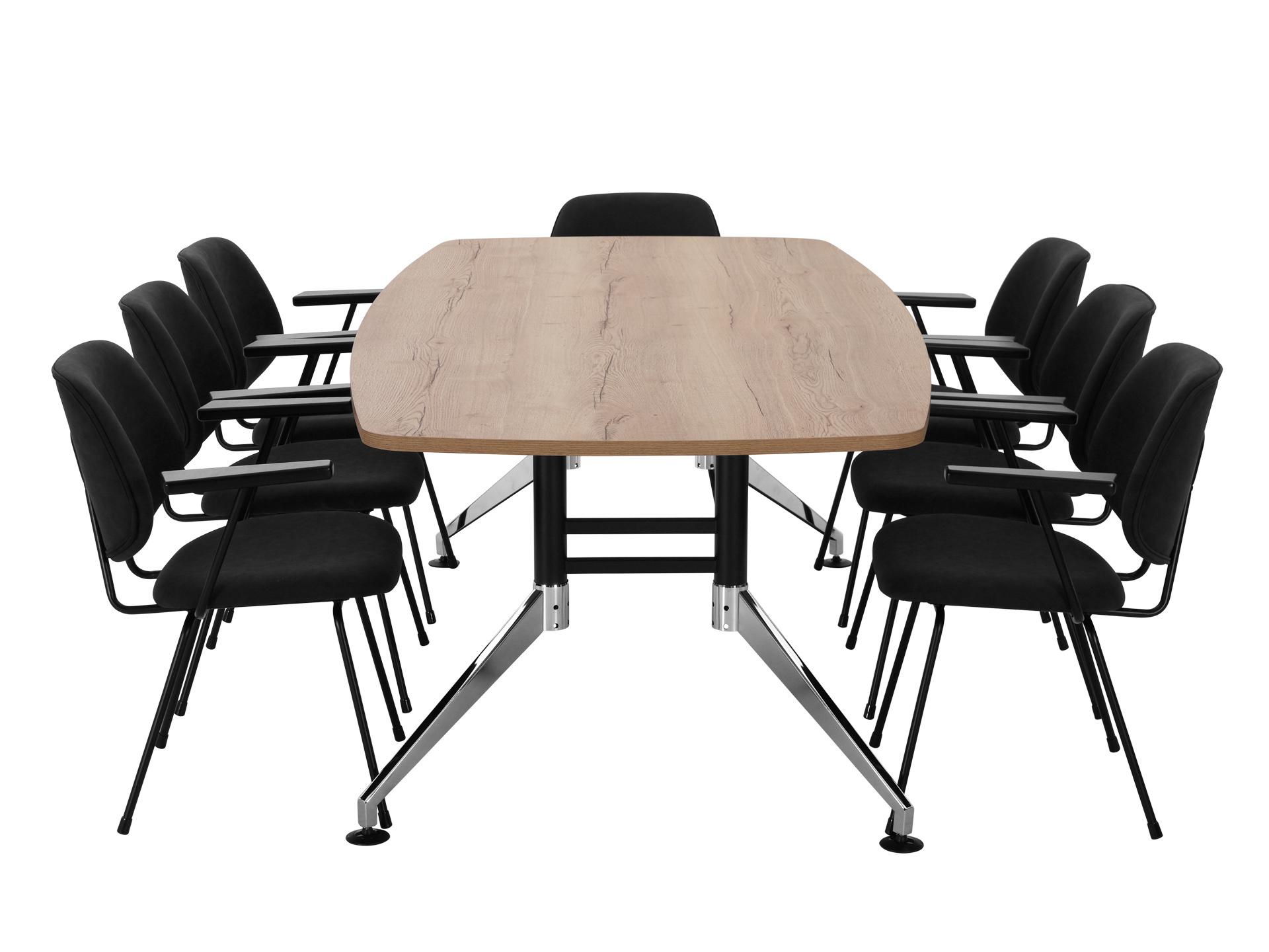 Luxe bootvormige vergadertafel SIGN 220x110 cm