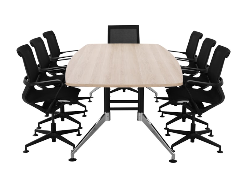 Luxe bootvormige vergadertafel SIGN 260x120 cm Luxe bootvormige vergadertafel SIGN 260x120 cm