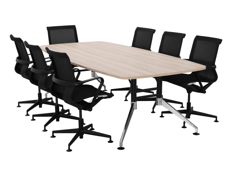 Luxe bootvormige vergadertafel SIGN 260x120 cm Luxe bootvormige vergadertafel SIGN 260x120 cm