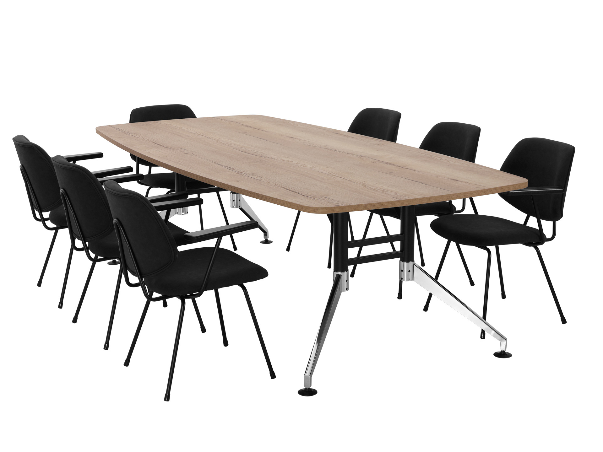 Luxe bootvormige vergadertafel SIGN 260x120 cm