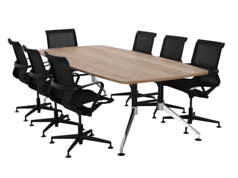 Luxe bootvormige vergadertafel SIGN 260x120 cm Luxe bootvormige vergadertafel SIGN 260x120 cm
