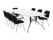 Luxe bootvormige vergadertafel SIGN 260x120 cm