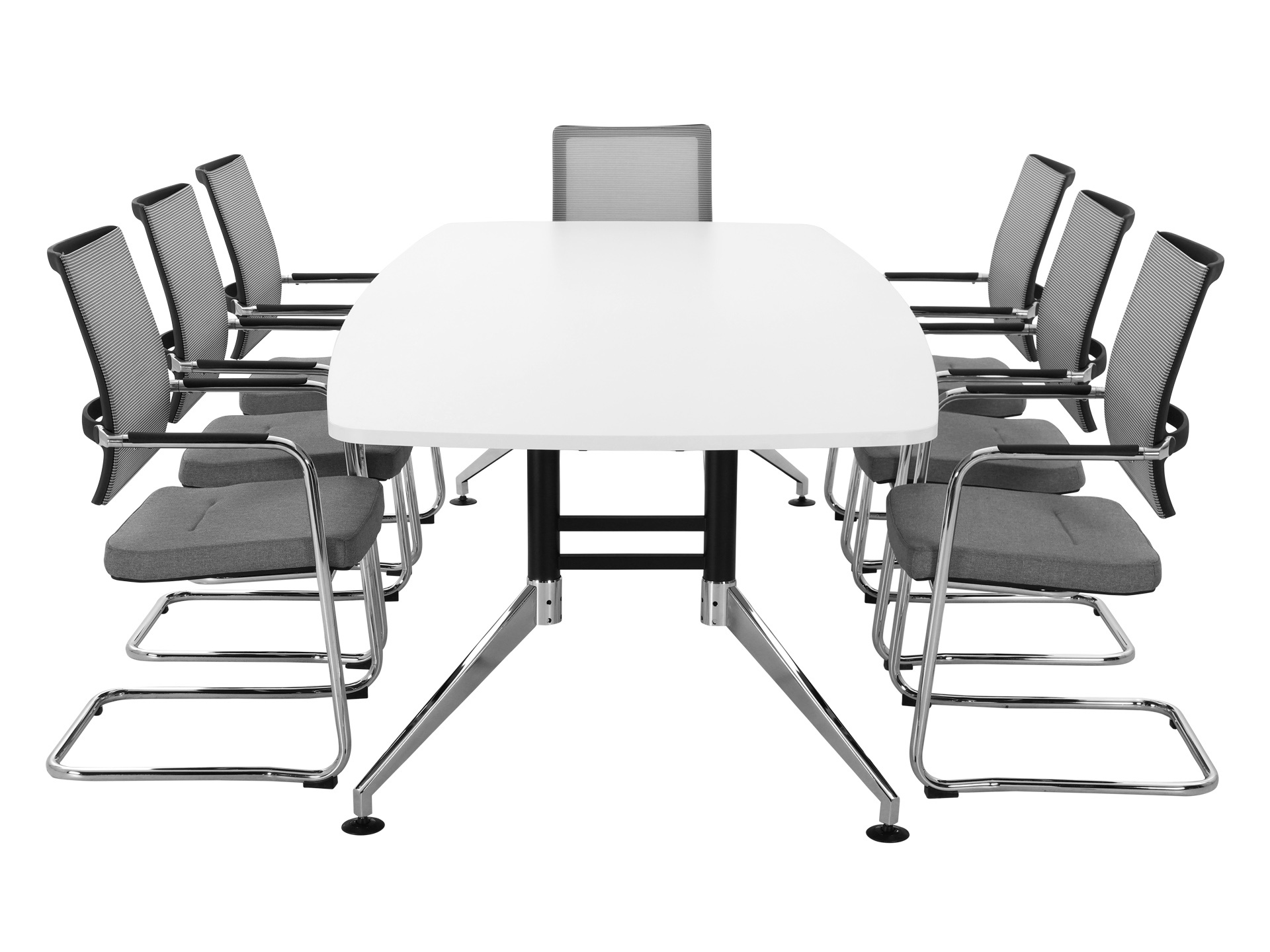 Luxe bootvormige vergadertafel SIGN 260x120 cm