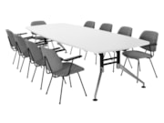 Luxe bootvormige vergadertafel SIGN 320x120 cm