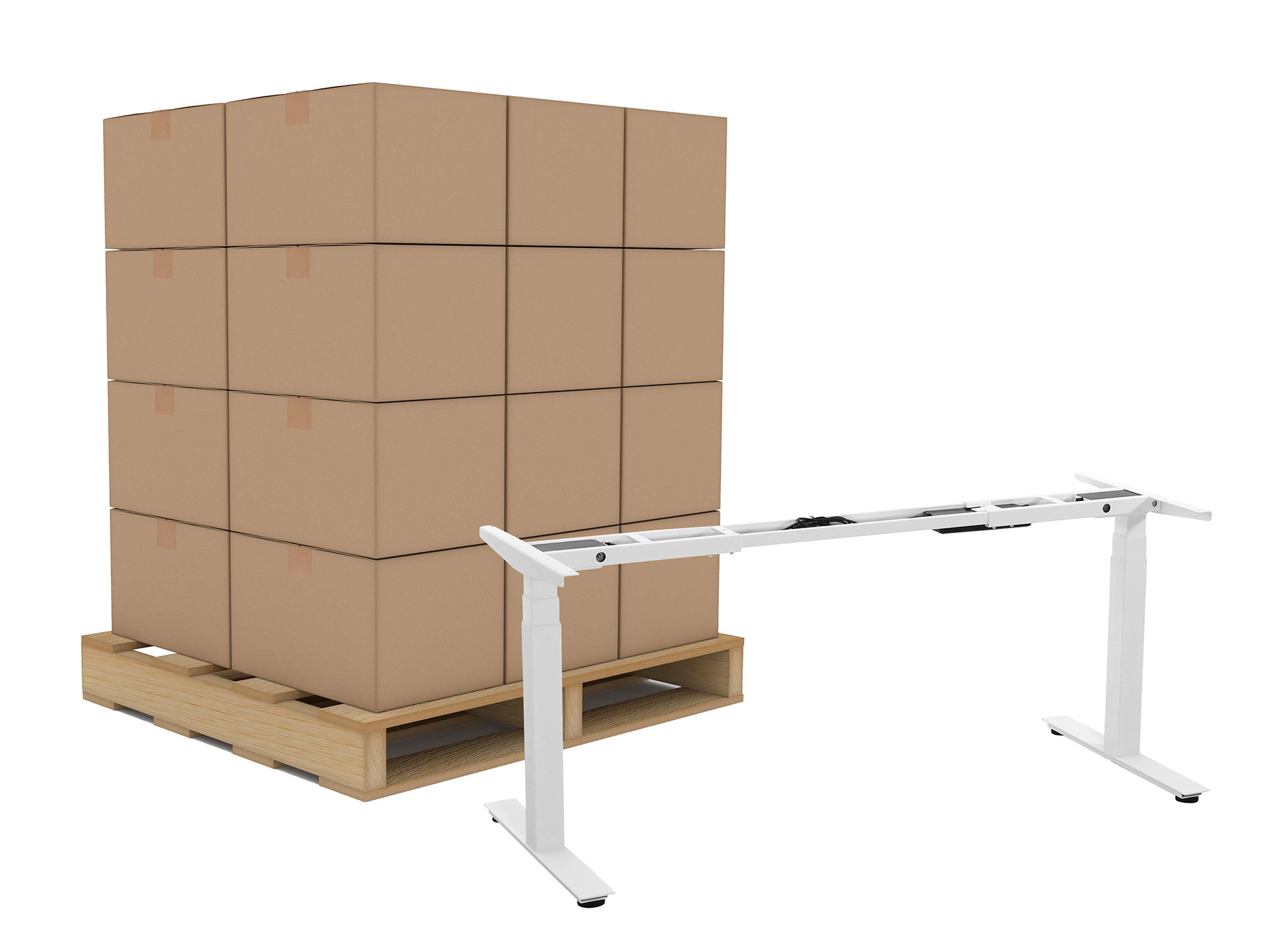 Palletaanbieding: 16x YOUP03 Elektrisch frame 65-130 cm