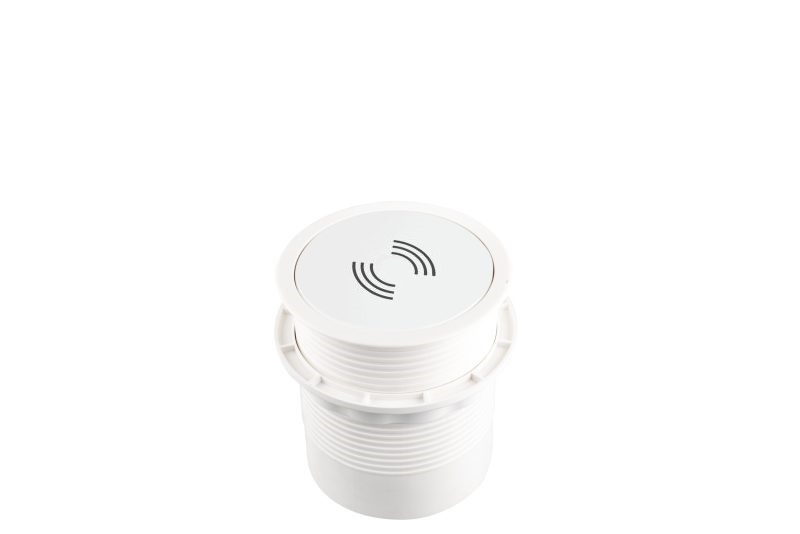Pop-up inbouw stroompunt PLUX07 met draadloze oplader 4x 230v en 2x USB A en C