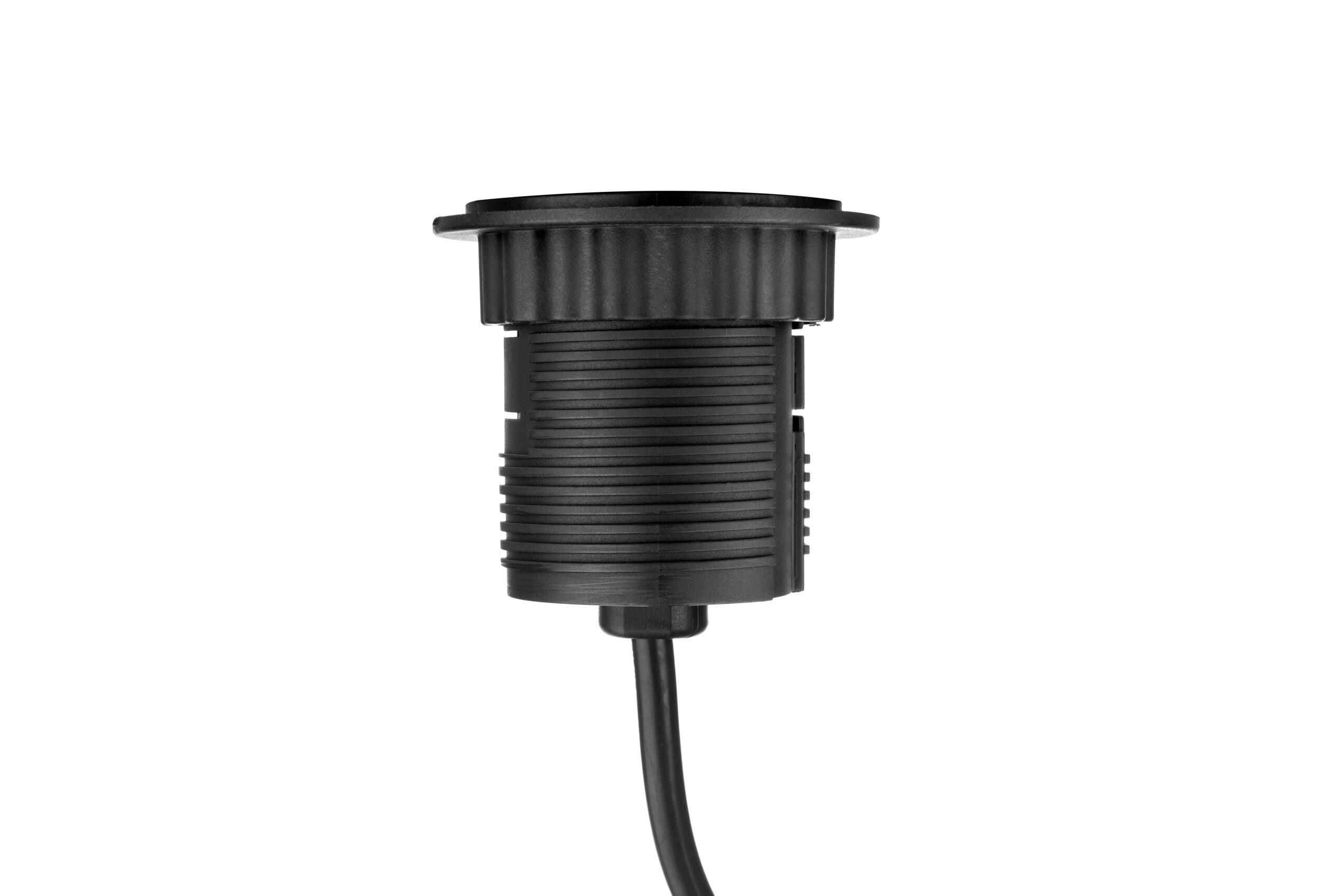 Inbouw stroompunt 60mm PLUX04 met 1x 230v en 1x USB-A aansluiting en aansluitsnoer