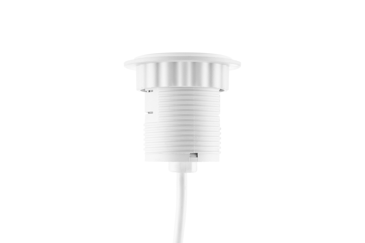 Inbouw stroompunt 60mm PLUX04 met 1x 230v en 1x USB-A aansluiting en aansluitsnoer