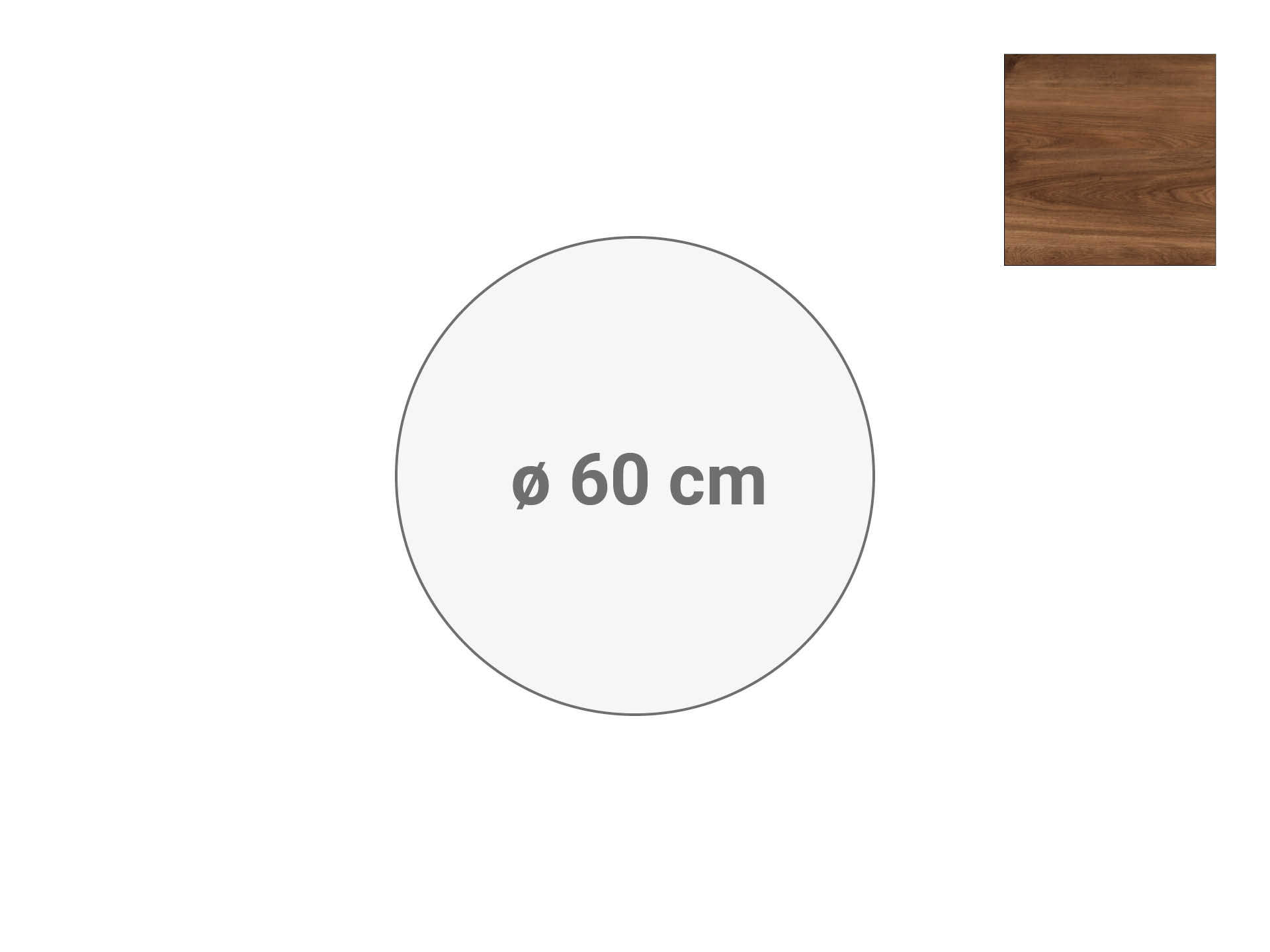 Rond tafelblad Cognac Walnoten diameter 60cm