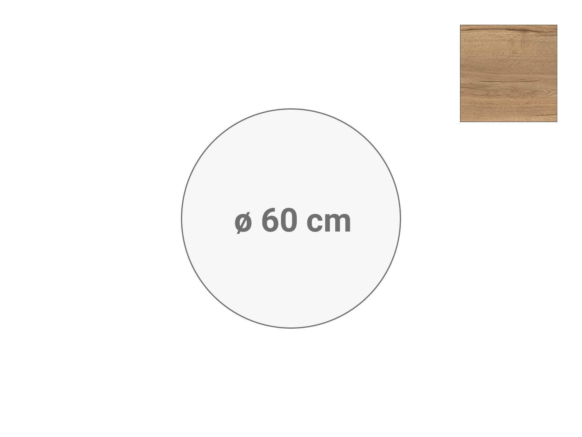 Rond tafelblad Eiken diameter 60cm