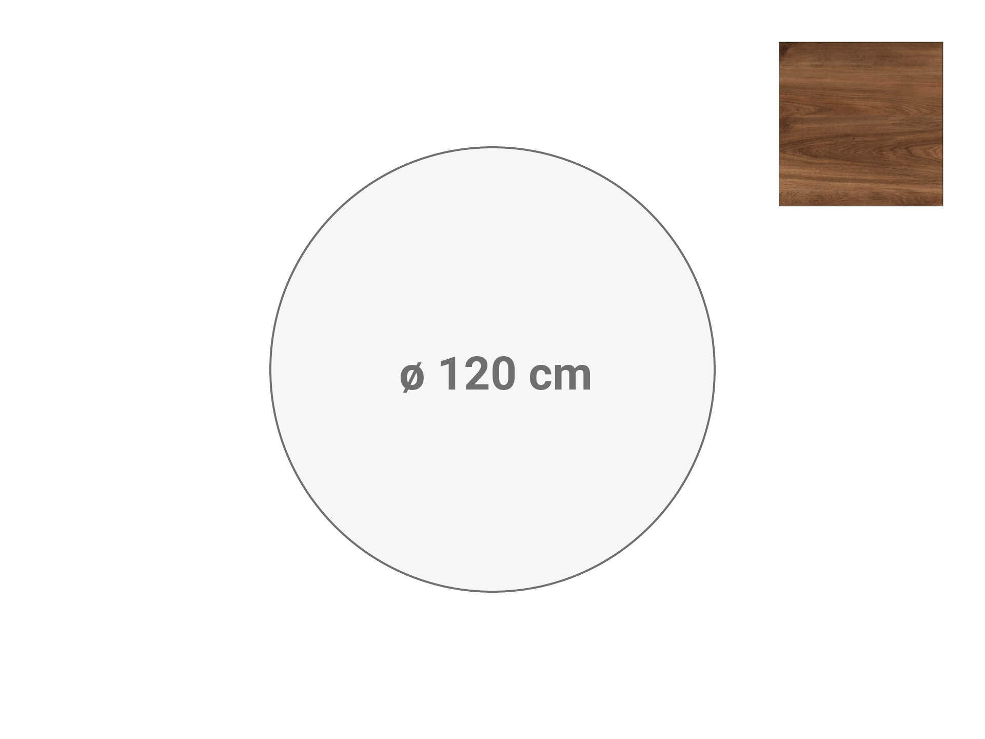 Rond vergadertafel blad Cognac Walnoten diameter 120cm