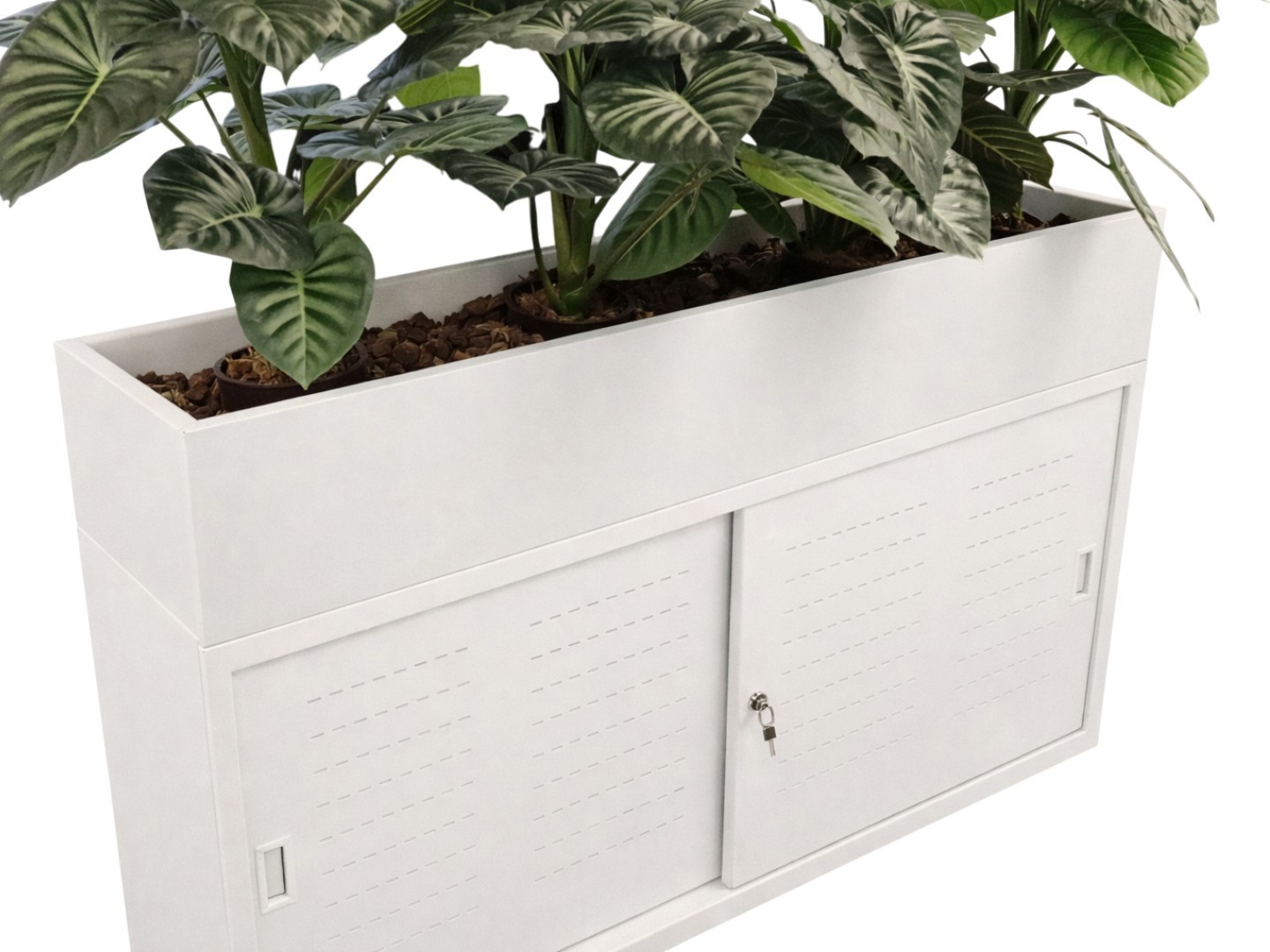 STOR07 kantoor schuifdeurkast met plantenbak
