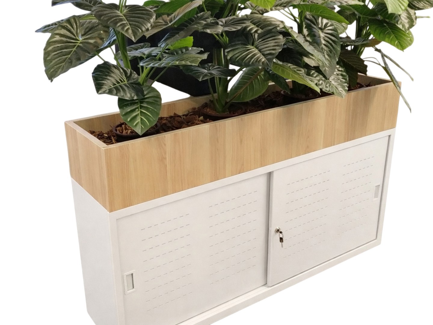 Schuifdeurkast met plantenbak