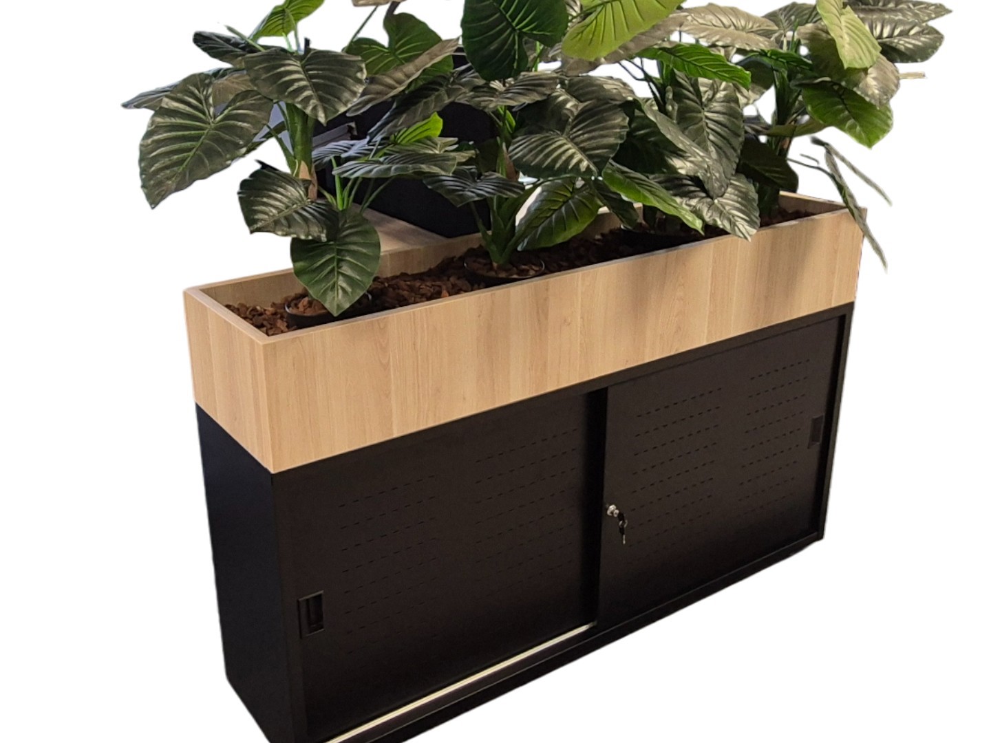 STOR07 schuifdeurkast met geperforeerde deuren