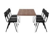 Spreektafel PRIME Wit Cognac walnoten Spreektafel PRIME Wit Cognac walnoten