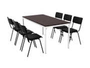 Spreektafel PRIME Wit Donker Sepia