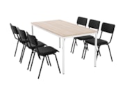 Spreektafel PRIME Wit Scandinavisch Eiken