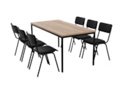 Spreektafel PRIME Zwart Eiken