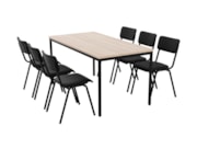 Spreektafel PRIME Zwart Scandinavisch Eiken