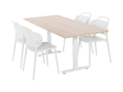 Spreektafel TUBE Wit Scandinavisch Eiken