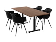 Spreektafel TUBE Zwart Cognac Walnoot