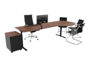 TUBE Bureau met vergaderstuk Cognac Walnoten