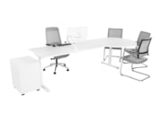 TUBE Bureau met vergaderstuk Wit  TUBE Bureau met vergaderstuk Wit