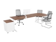 TUBE Bureau met vergaderstuk Wit Cognac walnoten