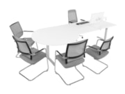 TUBE Bureau met vergaderstuk Zilvergrijs Wit