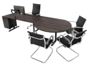 TUBE Bureau met vergaderstuk Zwart Donker sepia