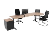 TUBE Bureau met vergaderstuk Zwart Eiken TUBE Bureau met vergaderstuk Zwart Eiken