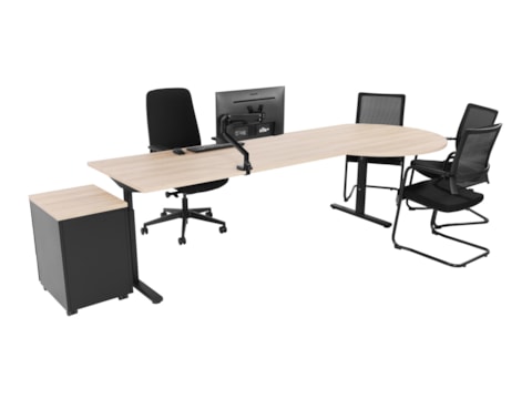 TUBE Bureau met vergaderstuk Zwart Scandinavisch Eiken TUBE Bureau met vergaderstuk Zwart Scandinavisch Eiken